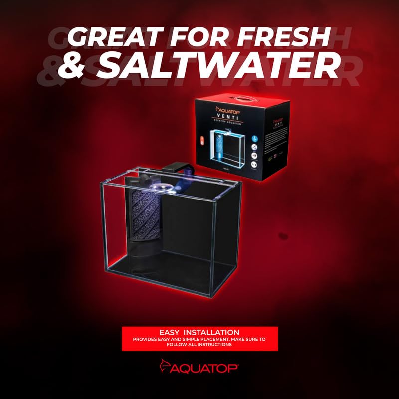Acuario compacto Aquatop Venti, ideal para escritorio y espacios pequeños.