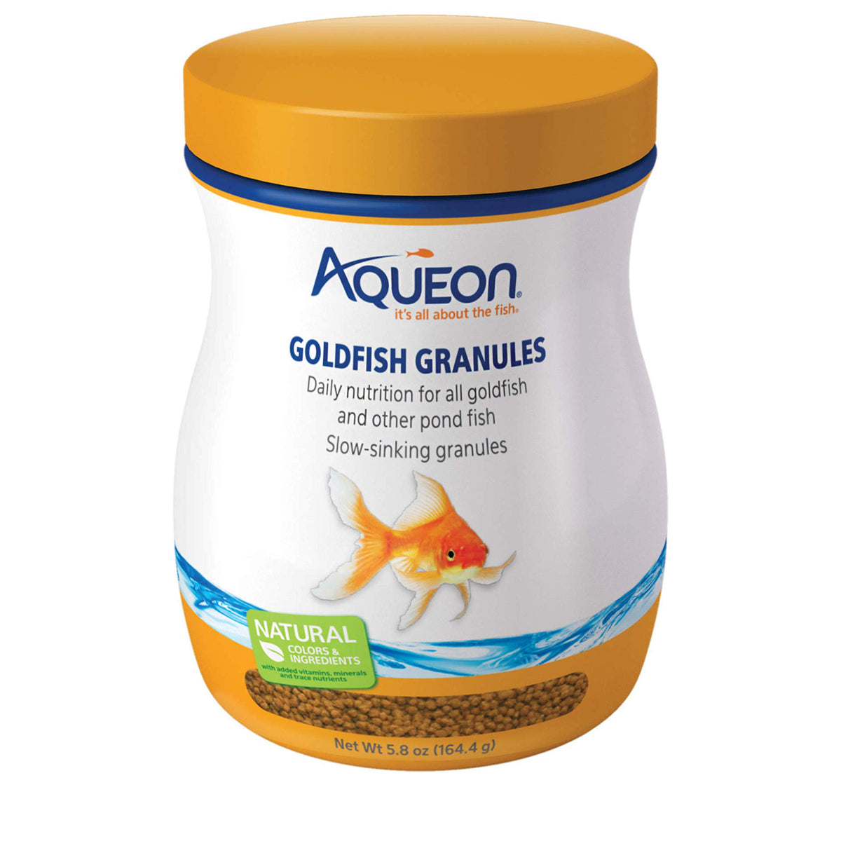 Aqueon Alimento para pez dorado, granulos lentos que hunden, alimentación en el fondo.