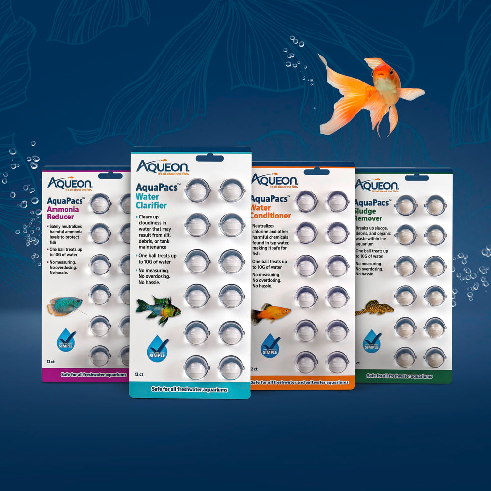 Aqueon AquaPacs bola clarificadora apta para acuarios comunitarios.