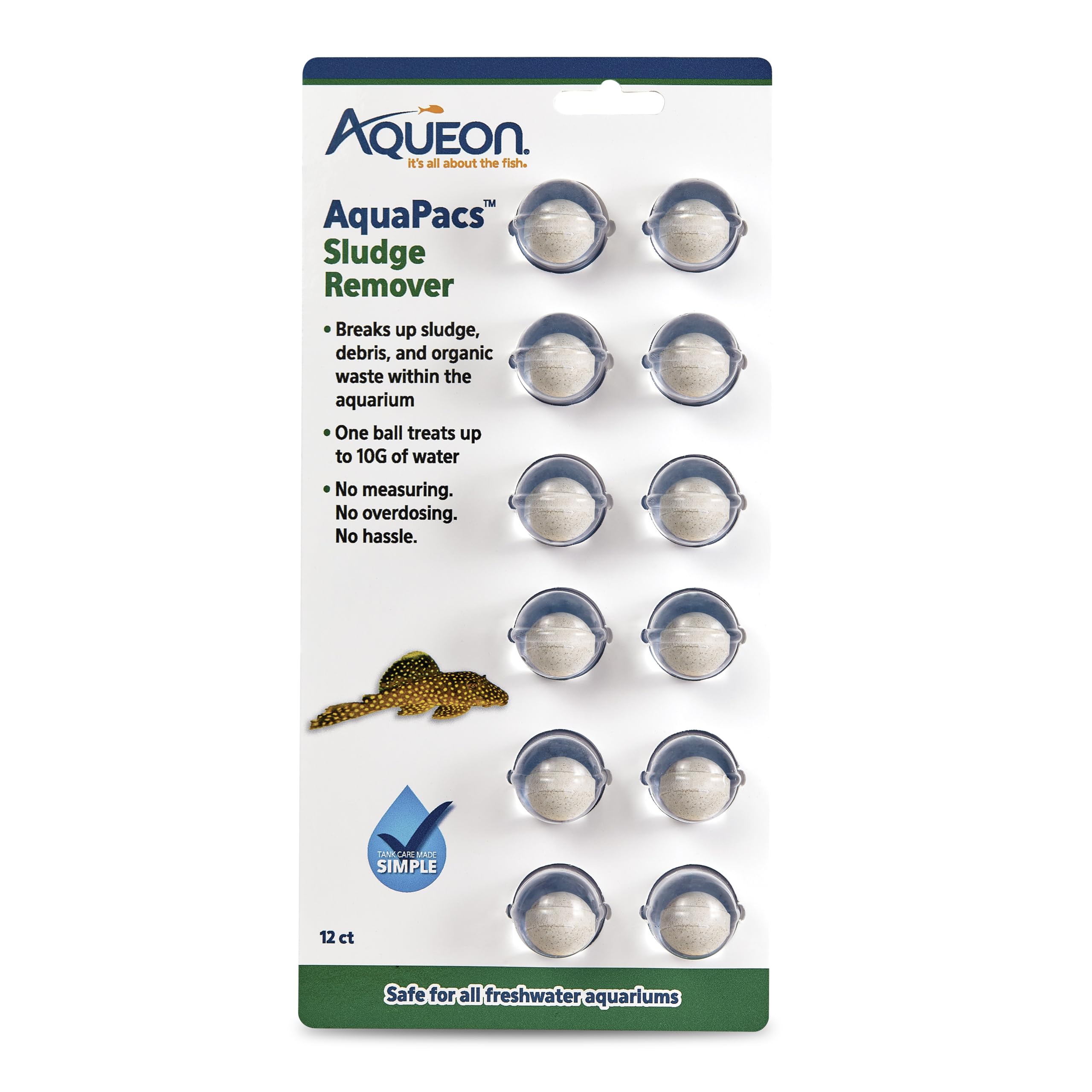 Aqueon AquaPacs El eliminador de lodo, bola de 10 g para reducir el lodo en el acuario