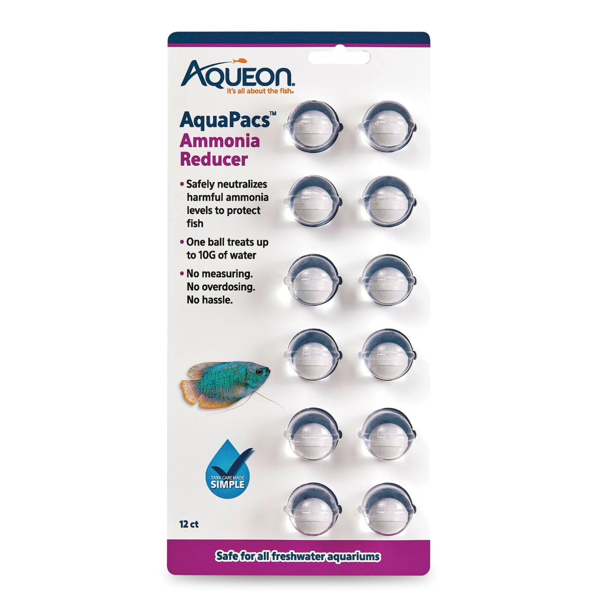 Aqueon AquaPacs reductor de amoníaco, 10 galones, seguridad para peces.