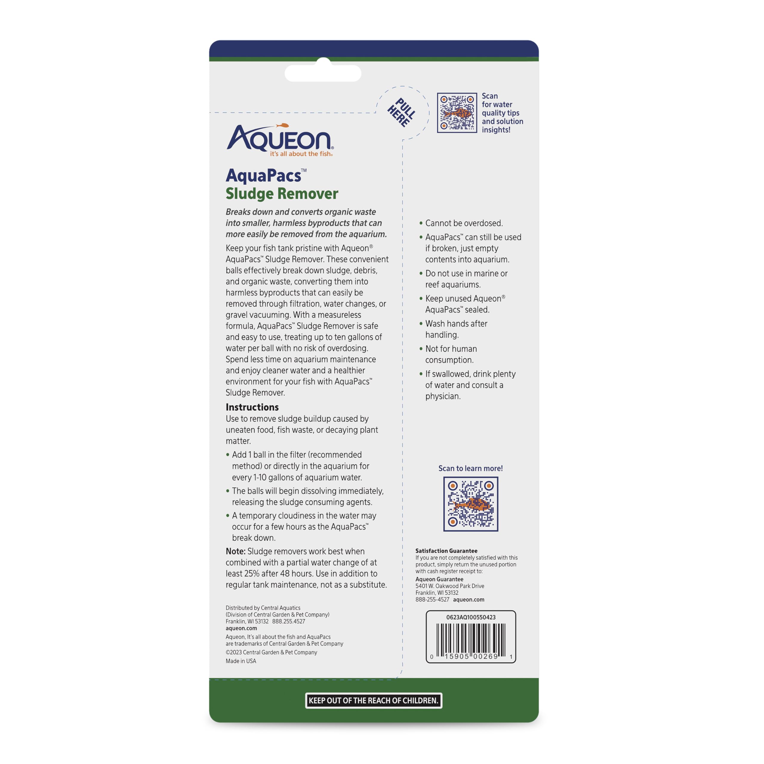 Aqueon AquaPacs Sludge Remover, sin necesidad de medición