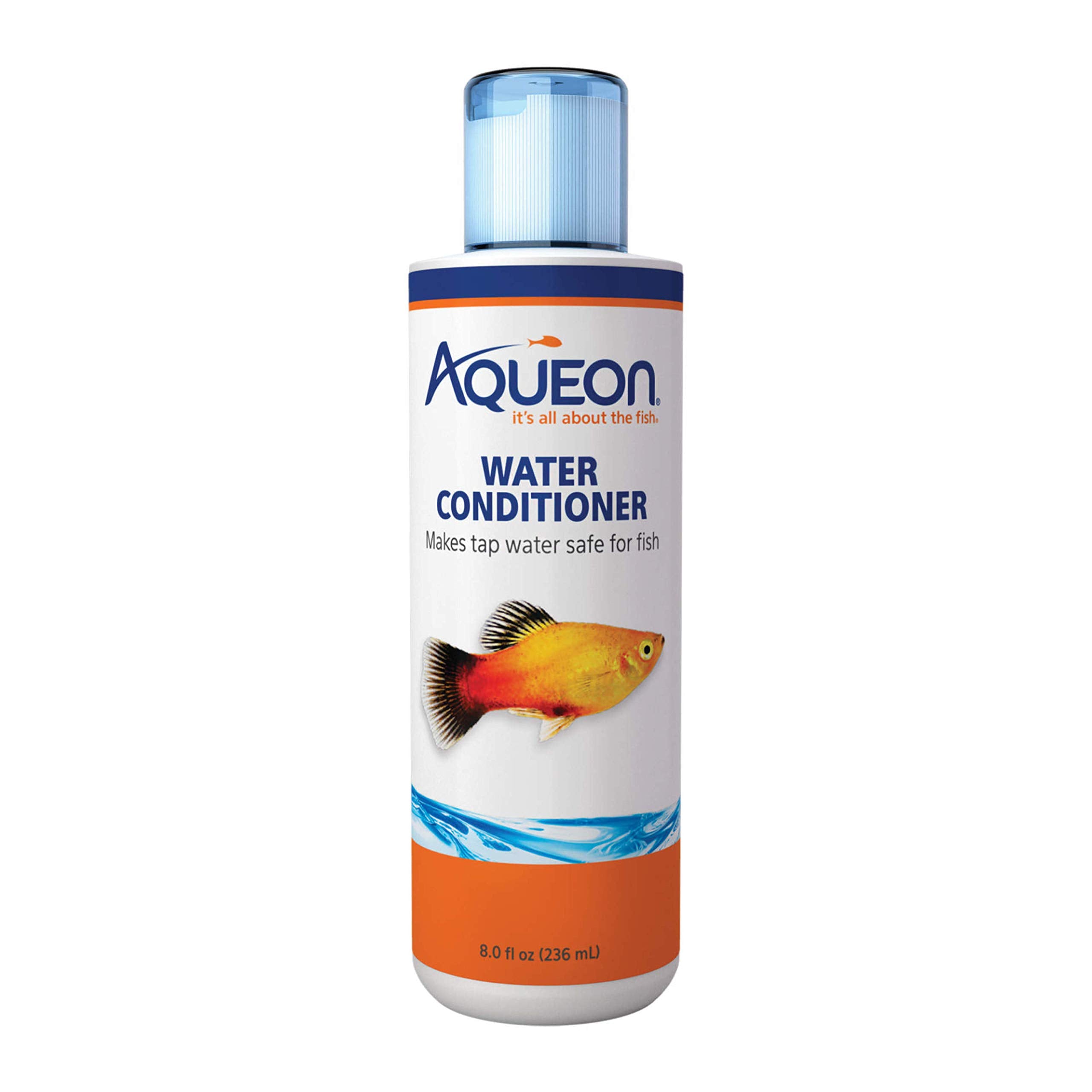 Aqueon Acondicionador de Agua para Acuario, botella vertido, seguridad para peces al llenar.