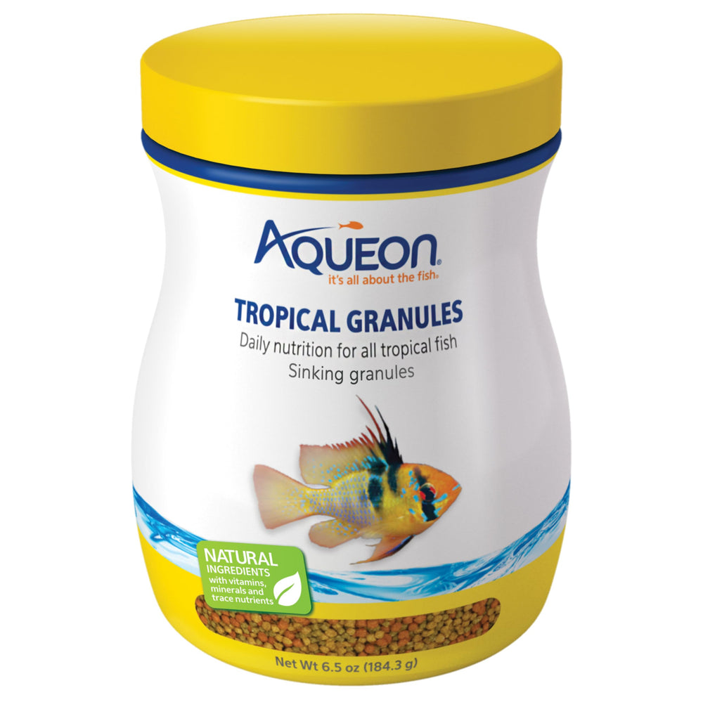 Aqueon granulados tropicales, bote de 6,5 onzas para peces tropicales.