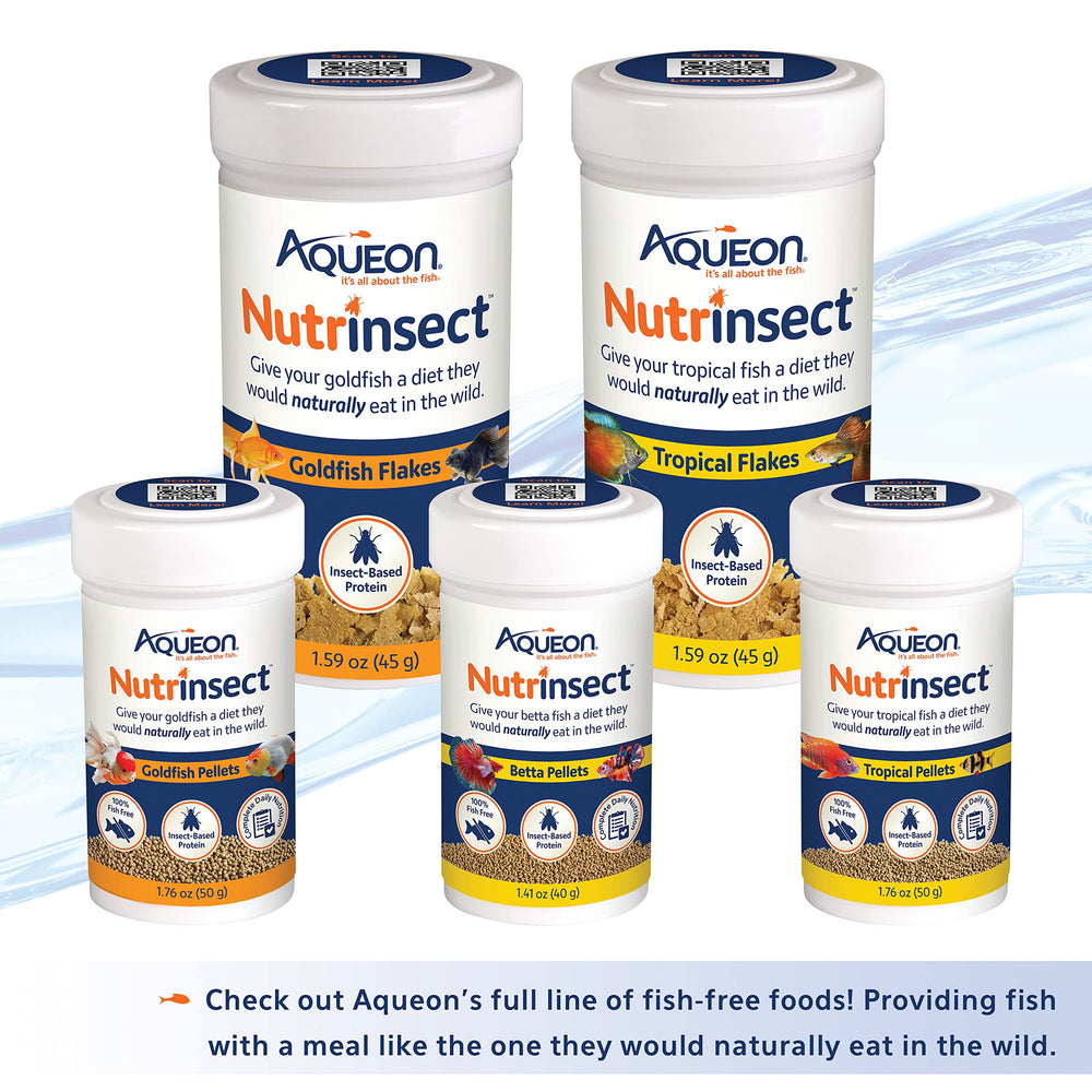 Nutrición completa y digestibilidad mejorada con Aqueon Nutrinsect.