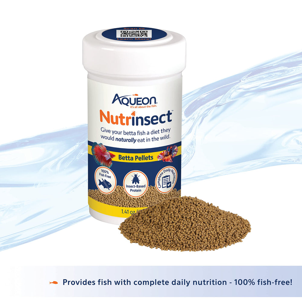 Proteínas de insectos Nutrinsect, pellets aptos para betta, favorecen crecimiento equilibrado.