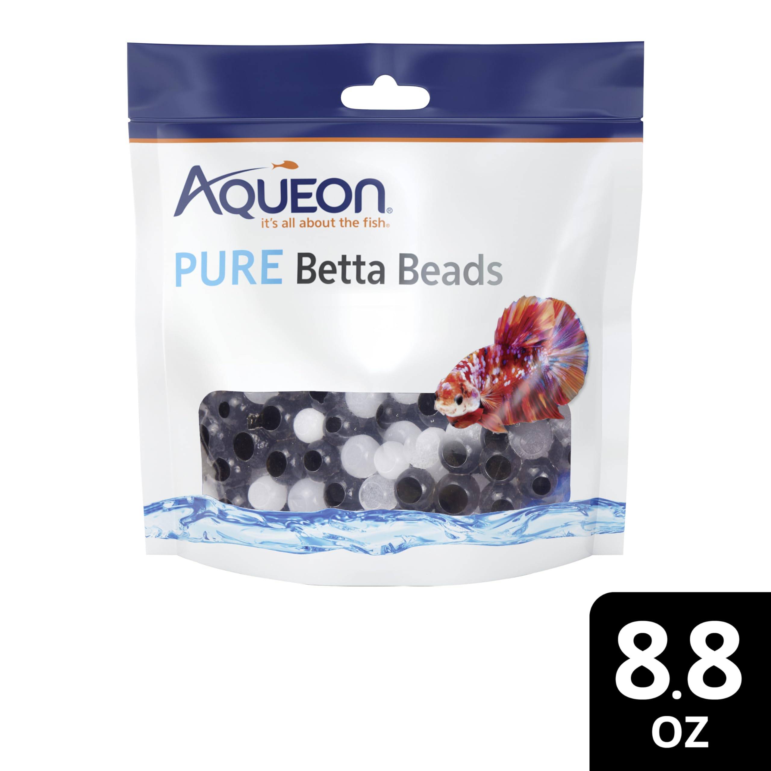 Aqueon PURE Betta Beads favorece el forrajeo natural del betta.