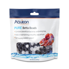 Aqueon PURE Betta Beads crea entorno interactivo para betta y juego.