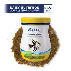 Aqueon Tropical Flakes: copos flotantes para alimentar en la capa superior.