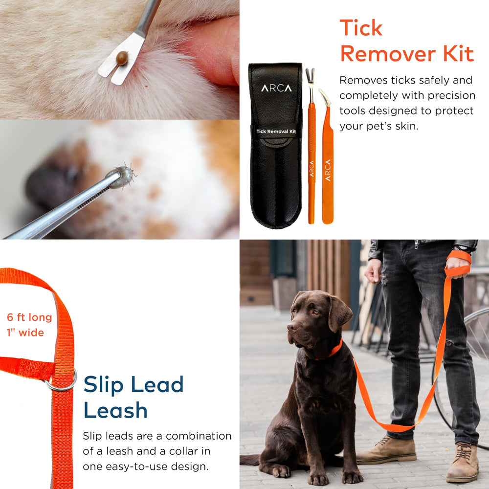 Kit quita garrapatas ARCA PET, fácil de usar al aire libre.