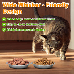 ARGCONNER tazones con diseño bajo para gatos, evitando fatiga de bigotes.