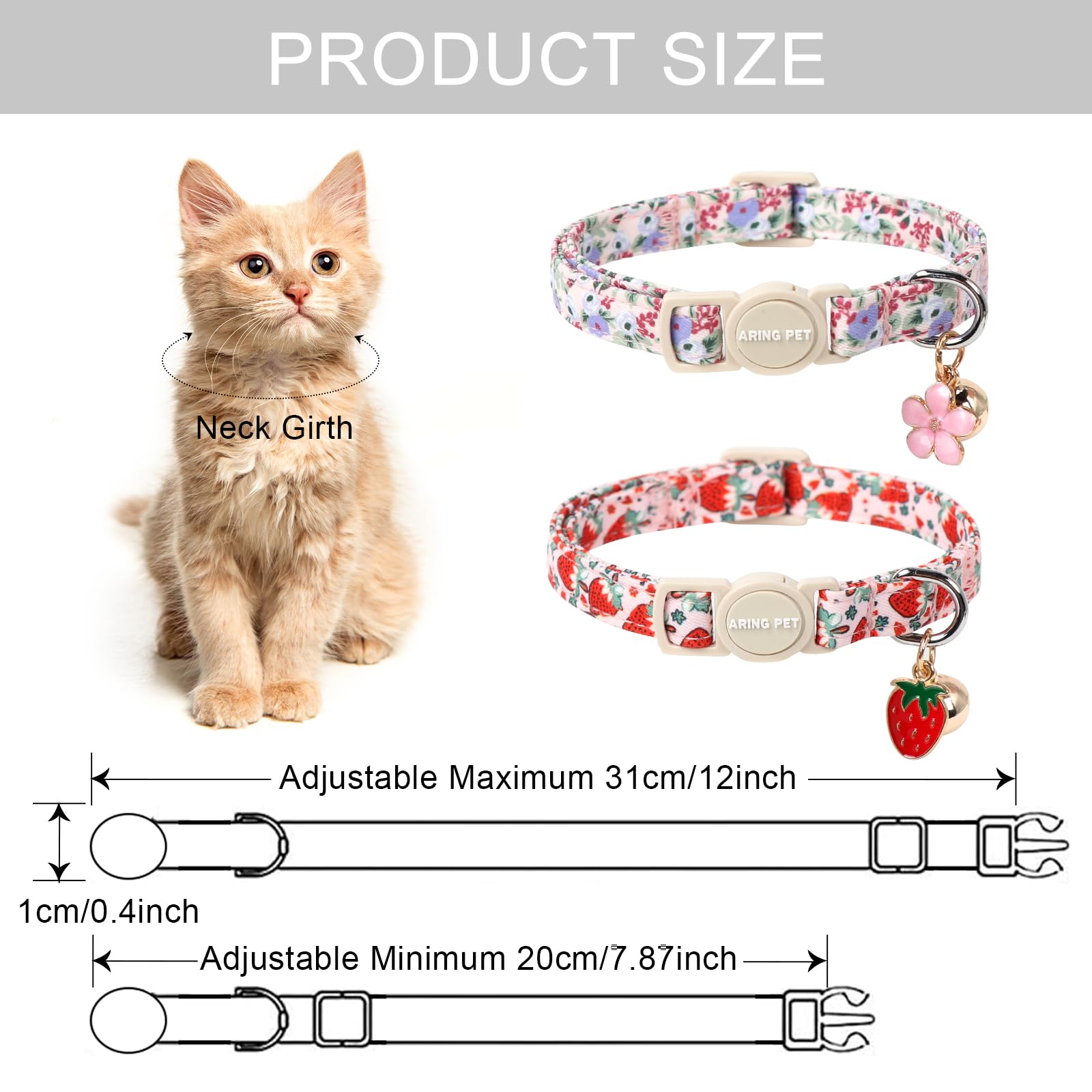 Aring Pet collar gato algodon ligero y suave; para piel sensible.