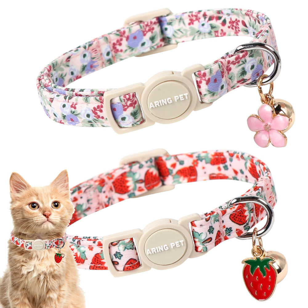 Aring Pet collar gato floral; cómodo y ligero para uso diario.