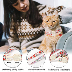 Aring Pet collar gato frutal fresa; diseño frutal para salidas.