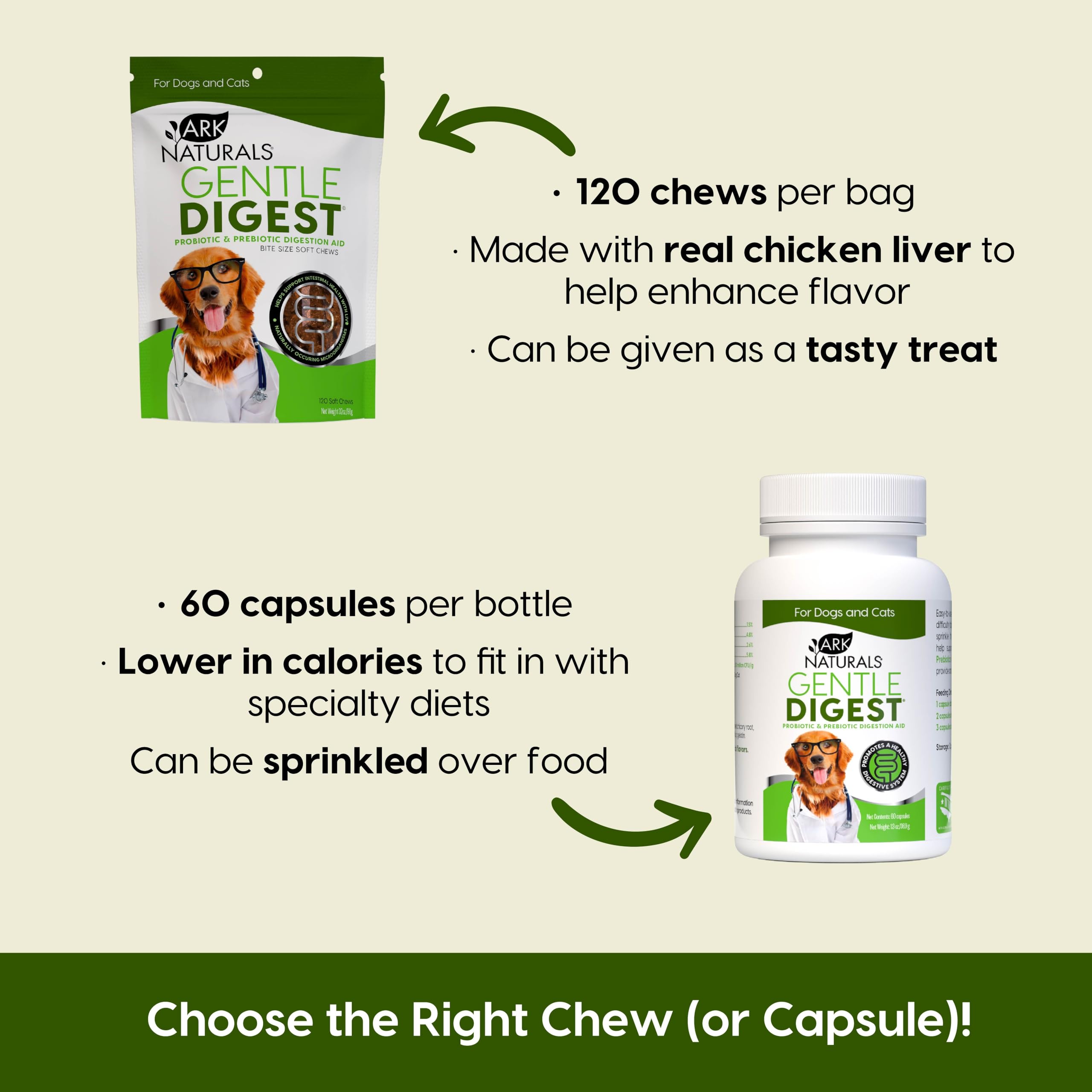 Ark Naturals Digestivo Suave dosis diaria facilita apoyo digestivo continuo.