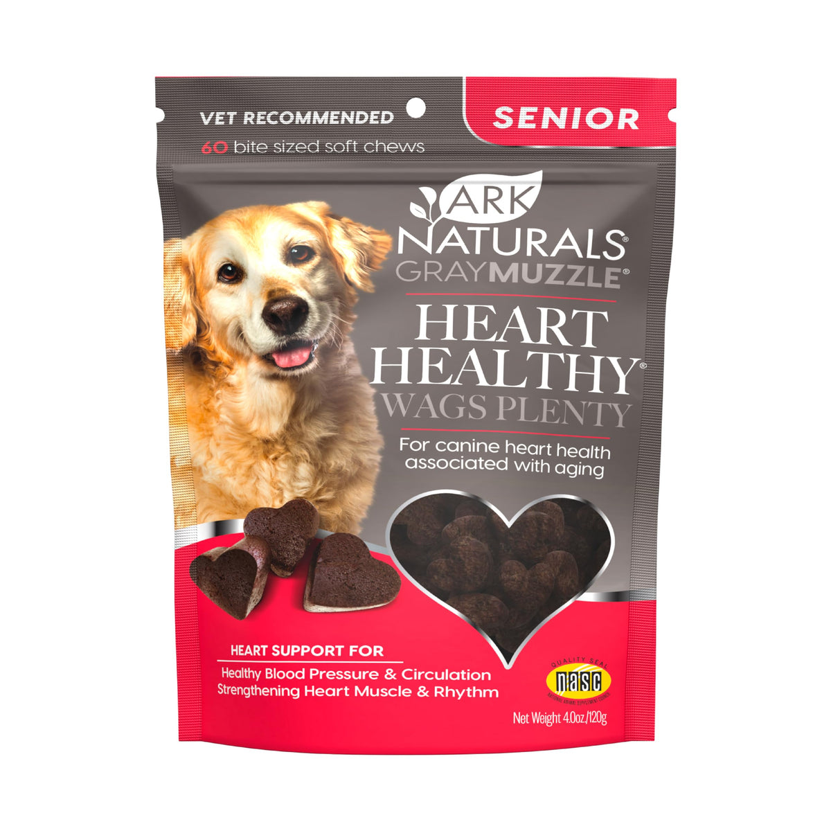 ARK NATURALS hocico gris, envase frontal, cuidado diario para perros mayores