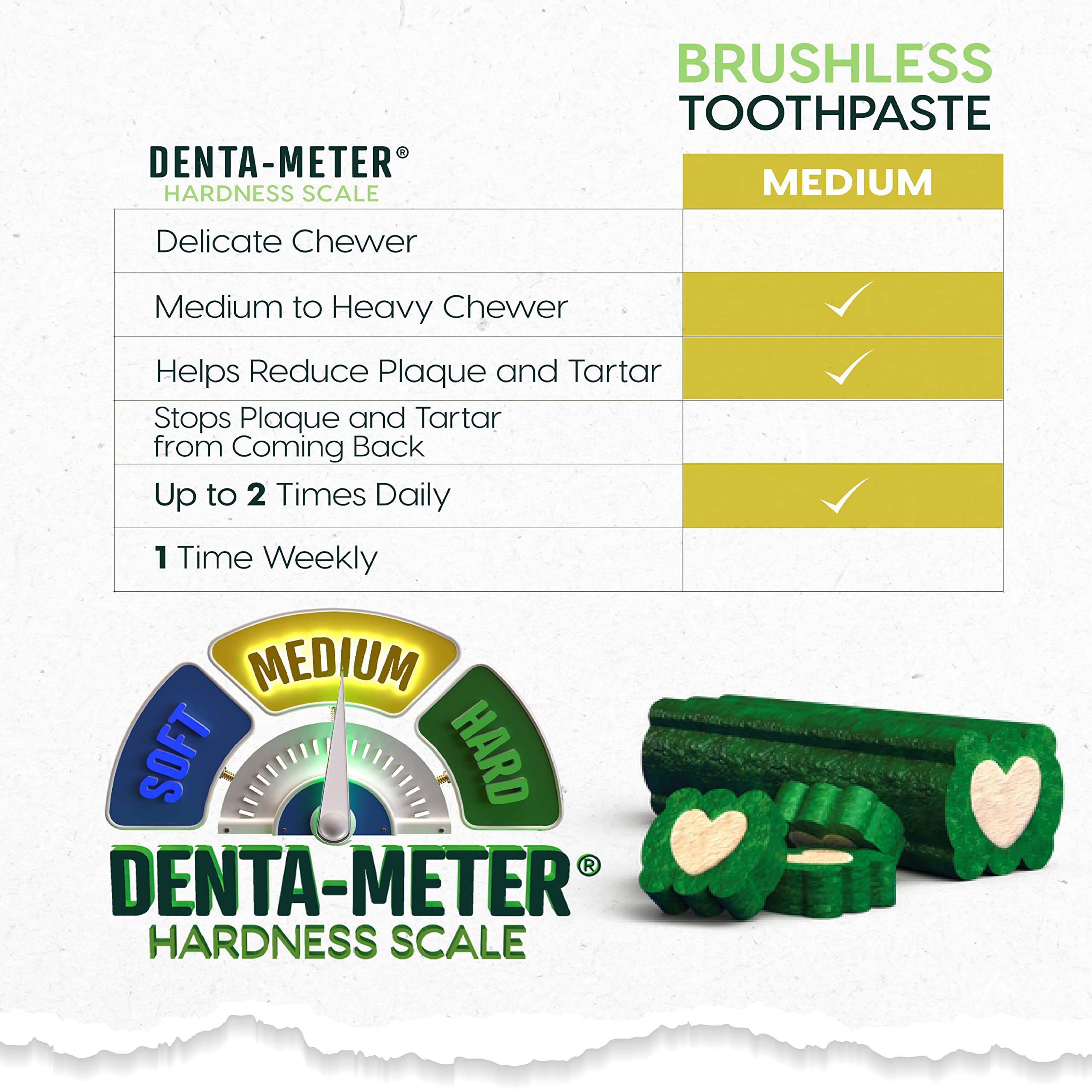 ARK NATURALS masticables con centro de pasta dental para higiene bucal.