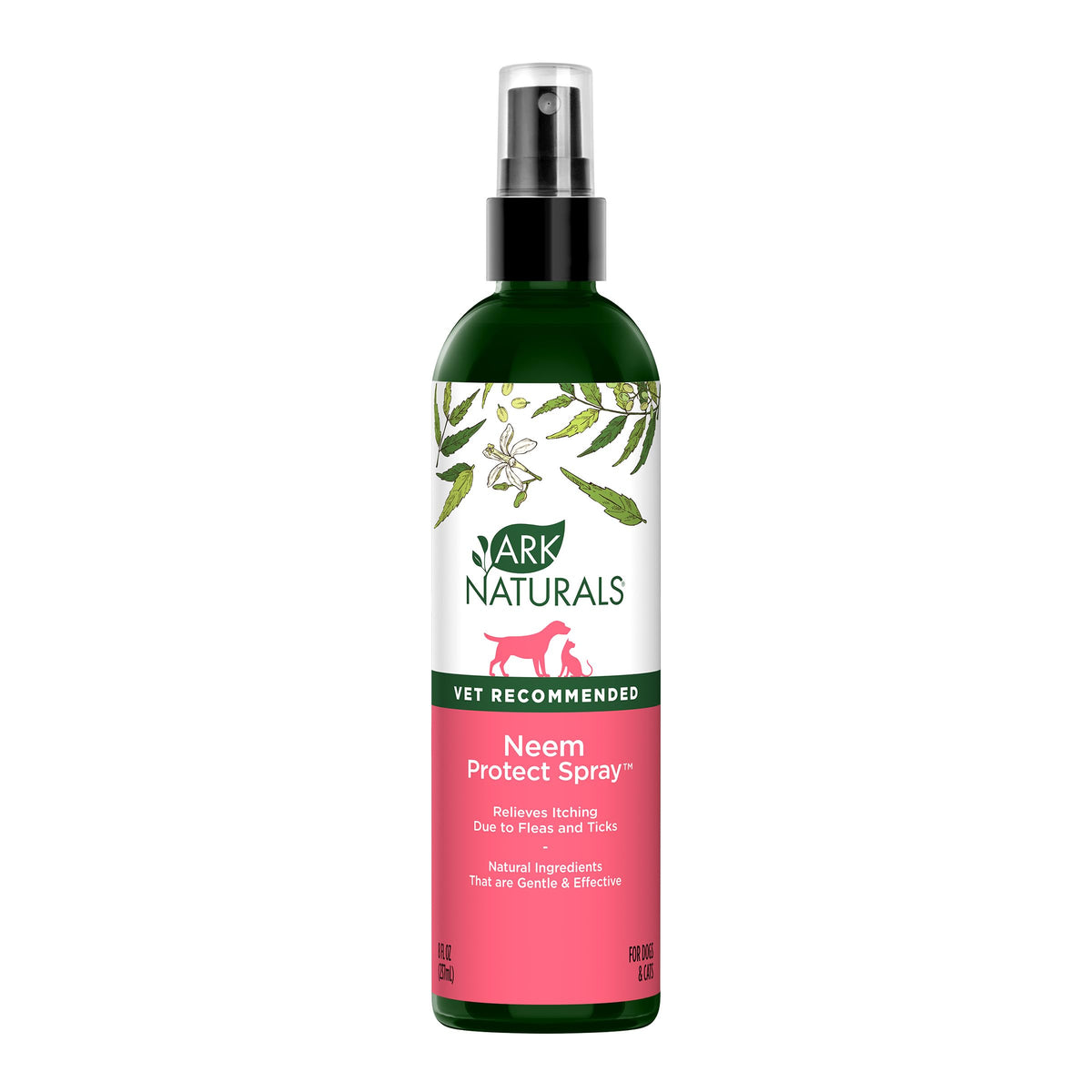 ARK NATURALS Neem Protect Spray, botella 8oz para alivio suave de irritaciones en mascotas