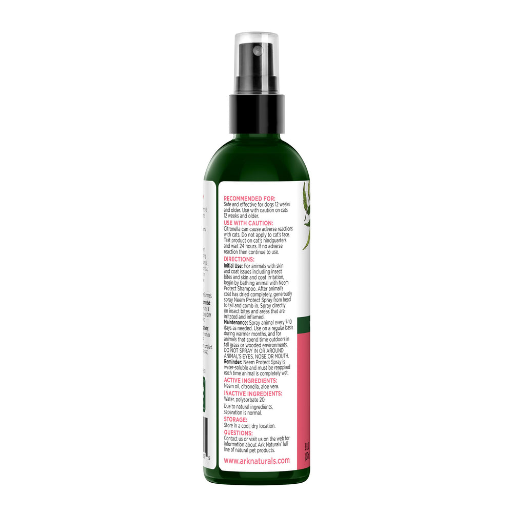ARK NATURALS Neem Protect Spray en etiqueta para piel sensible de mascotas