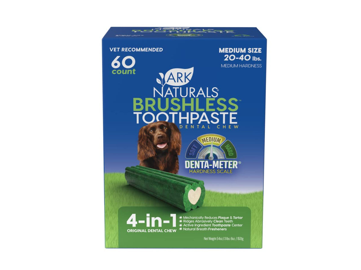 Ark Naturals pasta dental sin cepillo con centro de pasta para limpieza diaria.