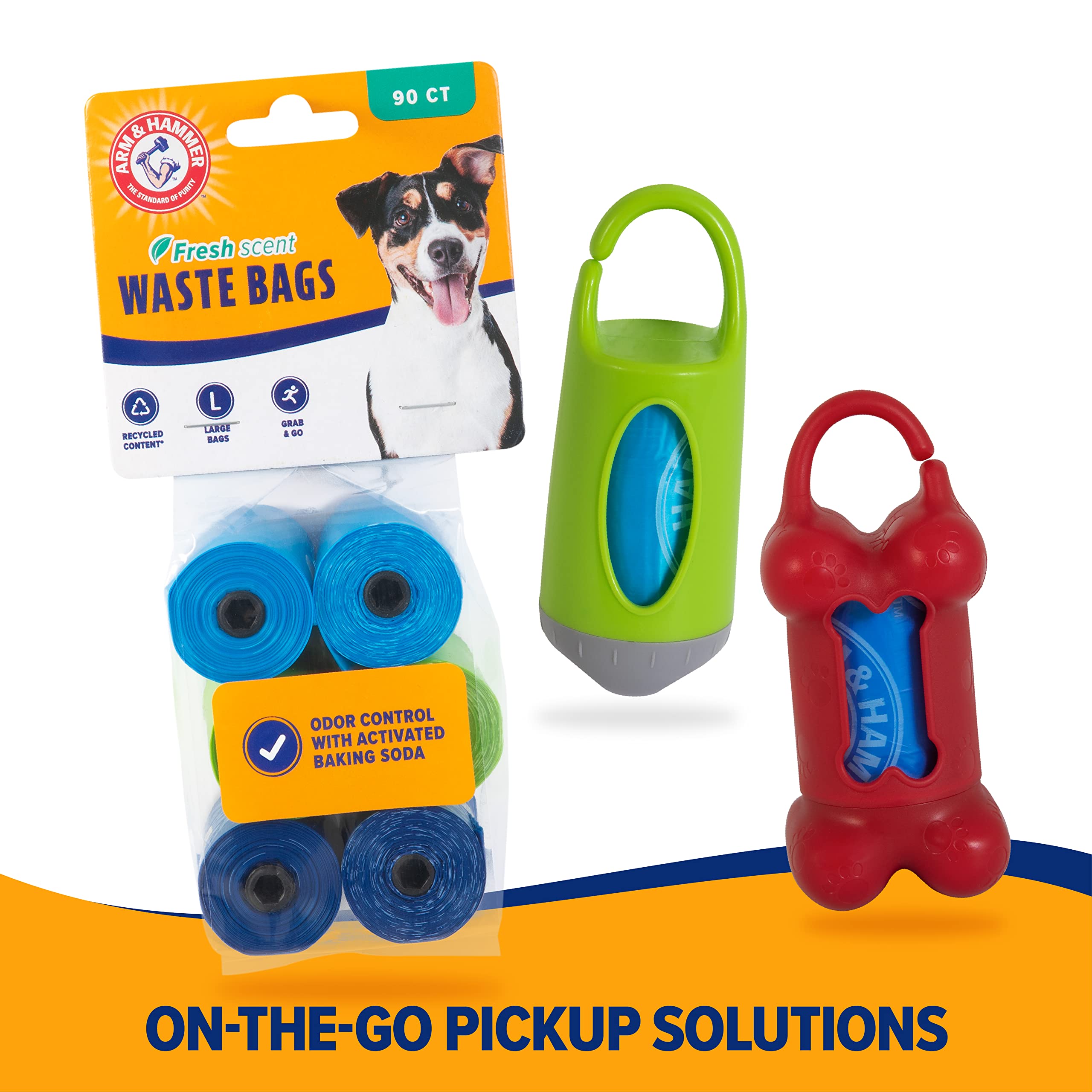 Bolsas Arm & Hammer perforadas, corte fácil para uso rápido.