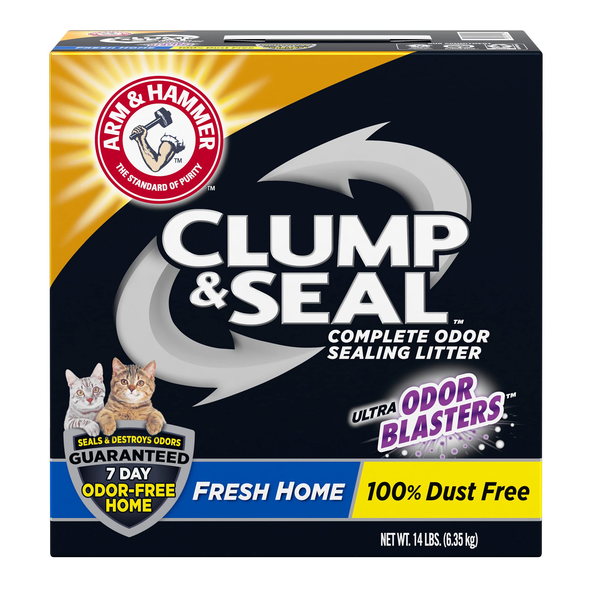ARM & HAMMER Clump & Seal muestra tecnología de sellado de olores con micro-granulados.