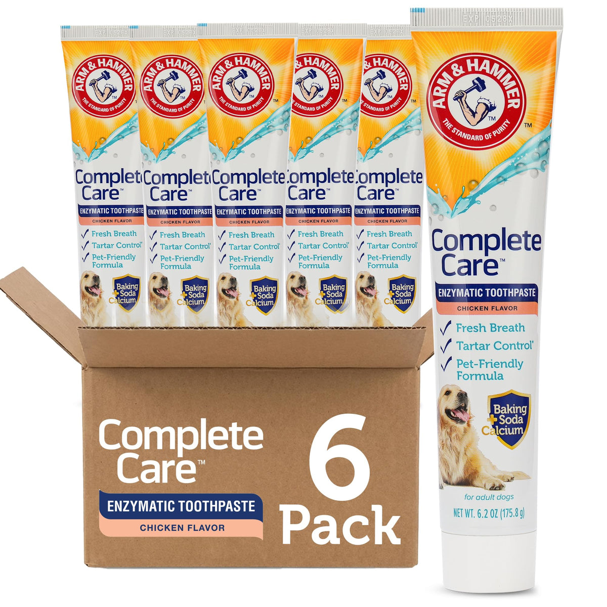 Arm & Hammer Complete Care pasta dental para perros en tubo facilita cepillados diarios