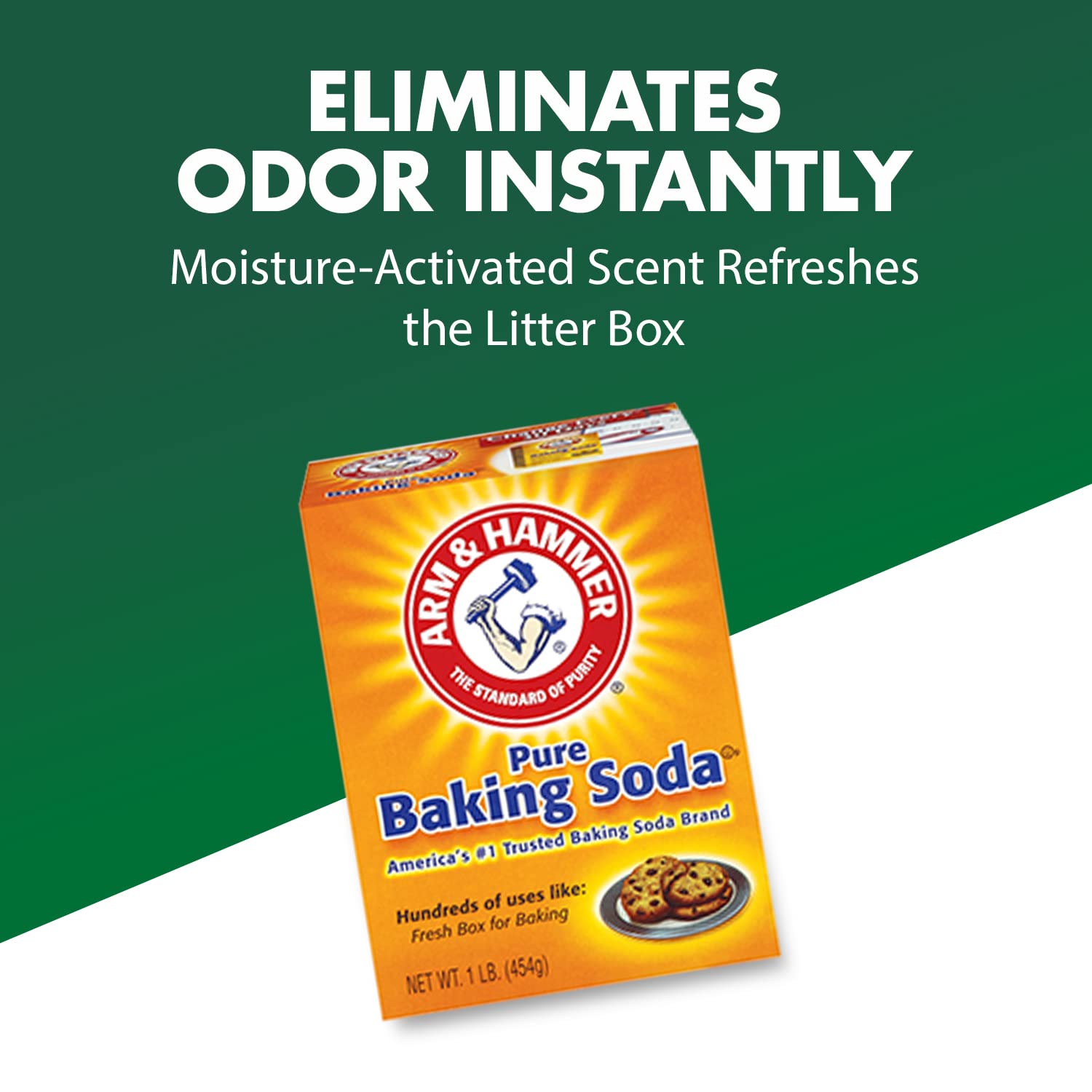 Olor fresco y duradero gracias a Arm & Hammer para la caja de arena.