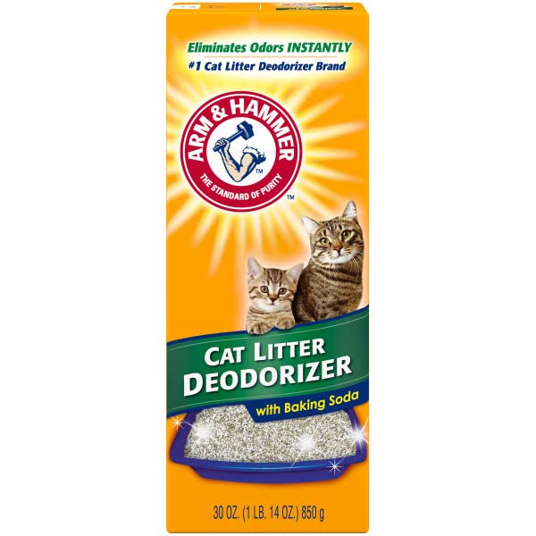 Arm & Hammer desodorizante para caja de arena, fórmula con bicarbonato.