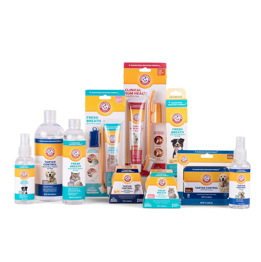 Arm & Hammer envase de mentas dentales para perros, fácil de llevar.