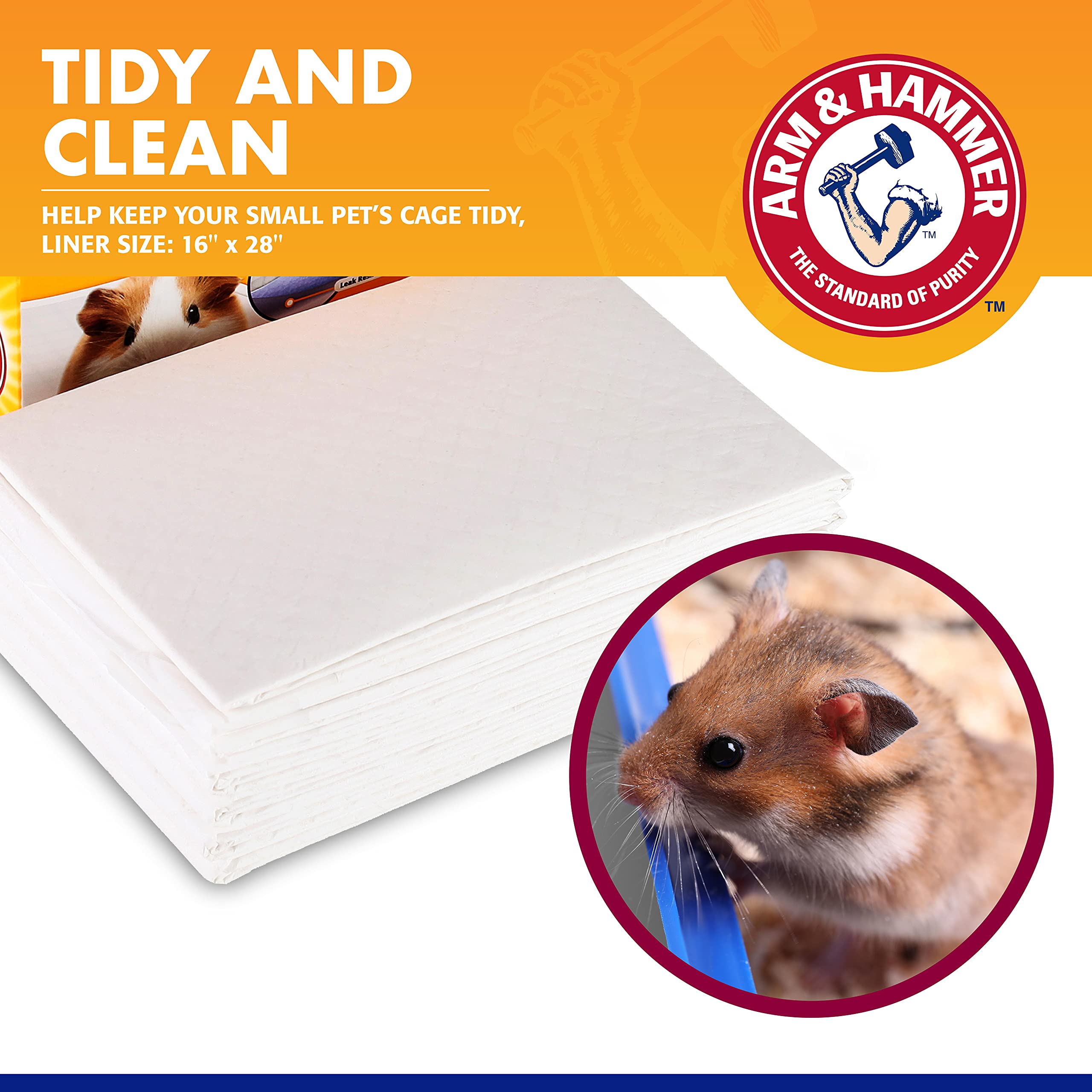 Fundas absorbentes Arm & Hammer para rejilla de jaula, colocadas debajo de la rejilla.