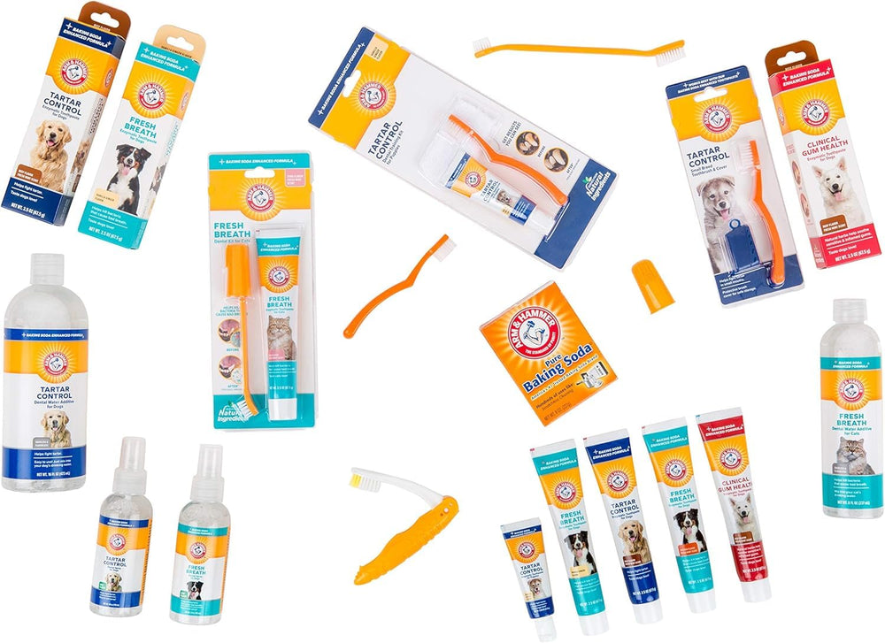 Home kitchen scene with Arm & Hammer Dental Rinse ready for routine use.