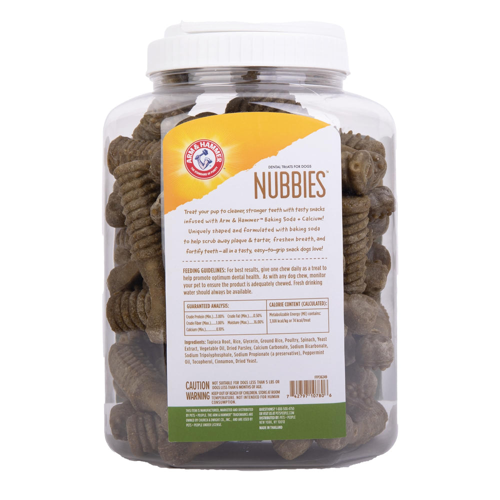 Arm & Hammer Nubbies dentales: aliento fresco tras cada mordida.