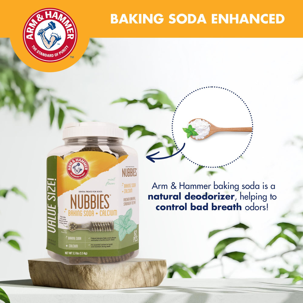 Arm & Hammer Nubbies dentales: recompensa diaria que cuida la higiene bucal.