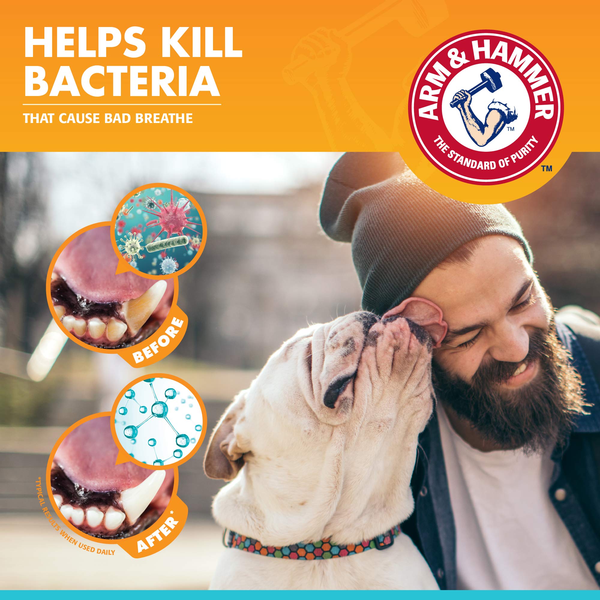 Arm & Hammer para mascotas: aplicar cantidad pequeña en el cepillo