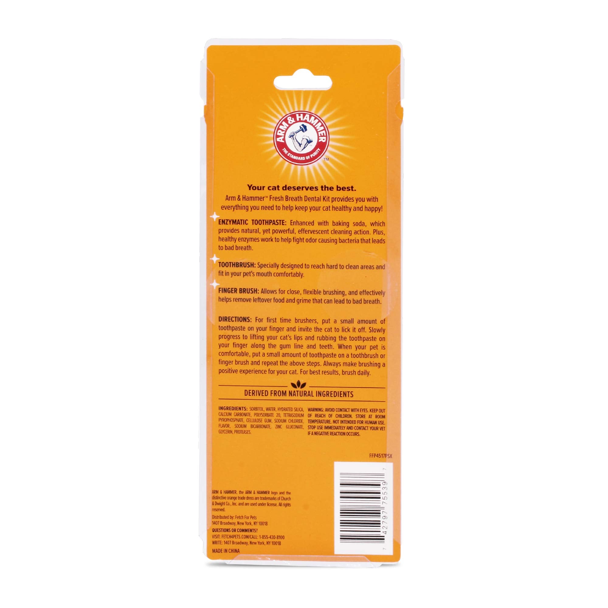 Arm & Hammer kit dental para gatos: empaque y cuidado bucal listo para usar.