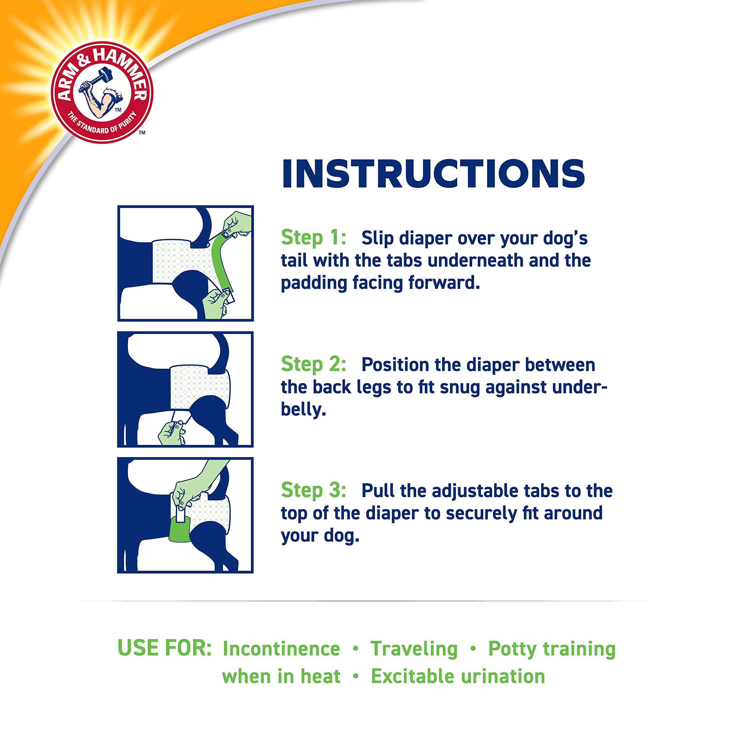 Paquete de 12 pañales desechables Arm & Hammer para mascotas