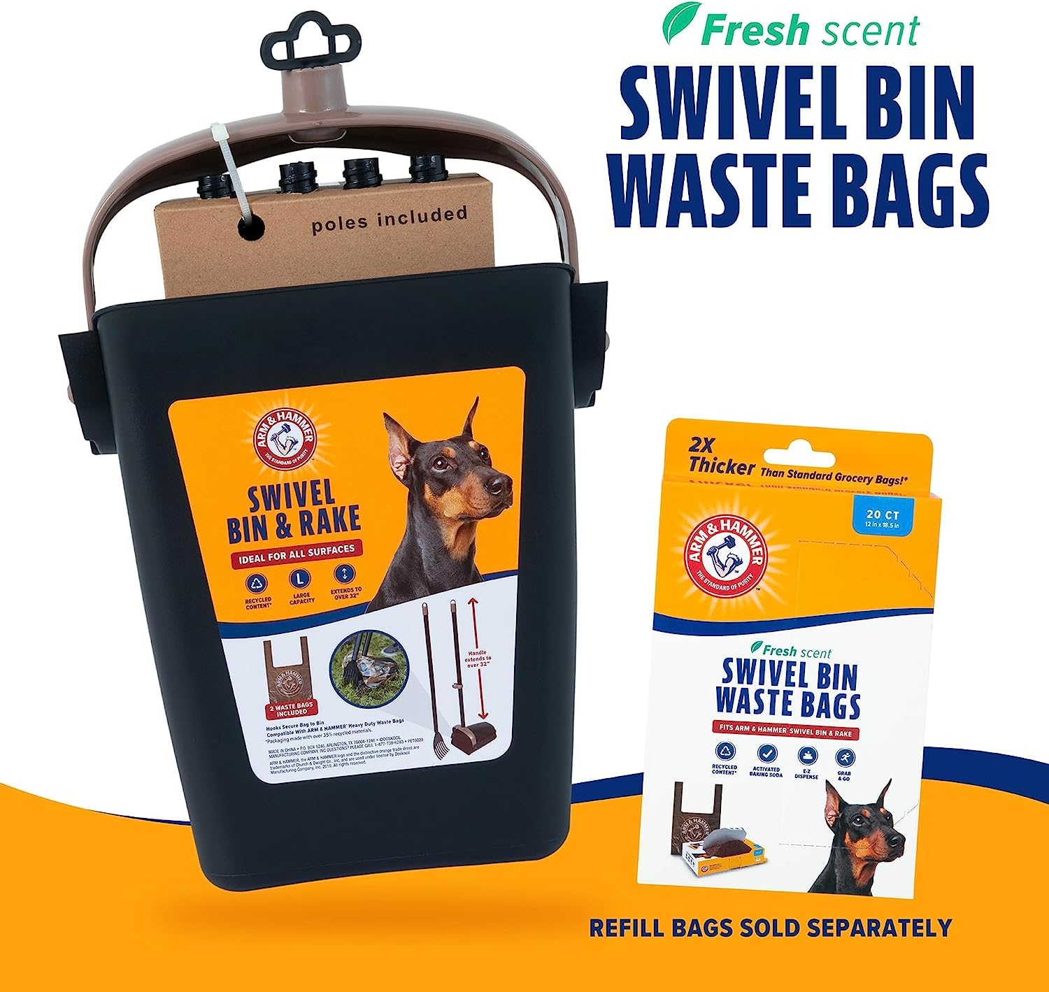 Bolsas resistentes de Arm & Hammer para recogida higiénica
