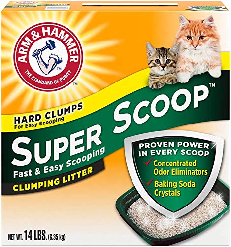 Arm & Hammer Super Scoop arena para gatos con olor fresco en cada uso.