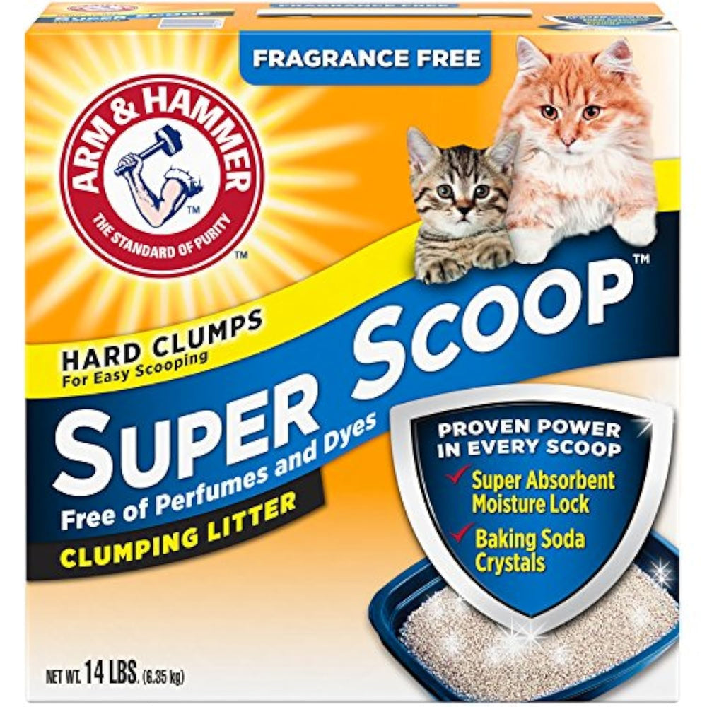 Arm & Hammer Super Scoop sin fragancia, envase 14l para control de olores