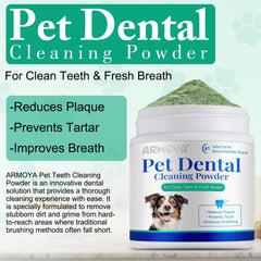 ARMOYA polvo dental para perros, envase práctico para uso diario
