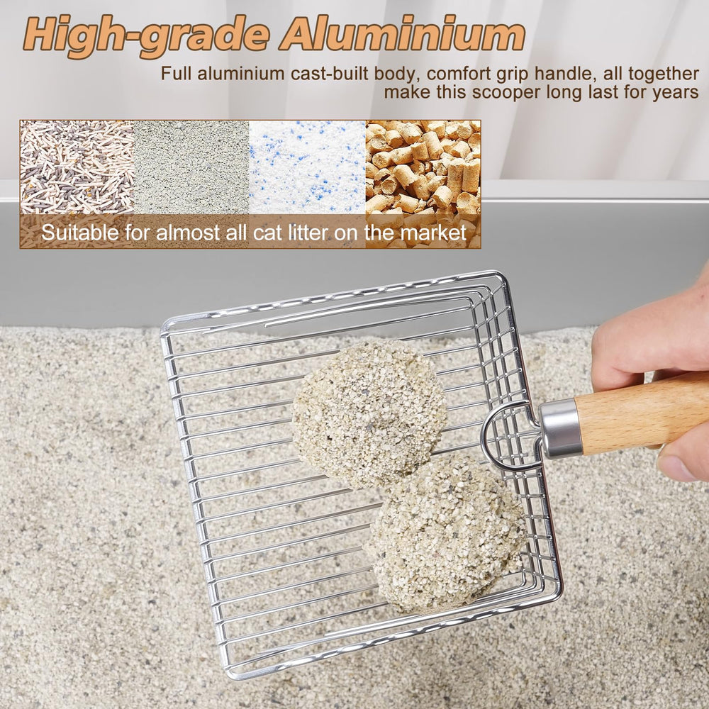 ARMLULU pala-arena-gatos-metal-resistente, superficie pulida para uso diario.