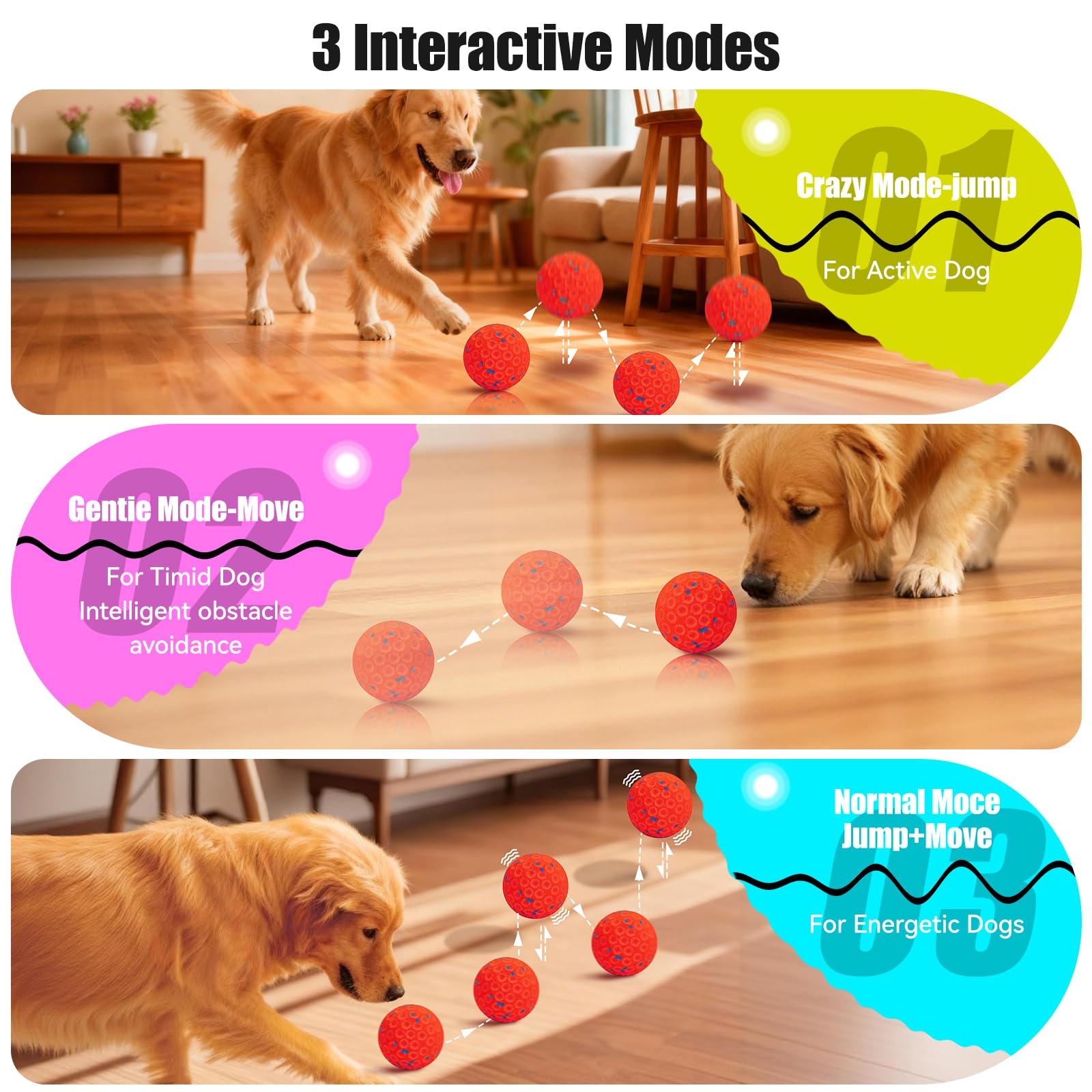 AronYada bola interactiva con sensor de obstaculos para juego continuo.