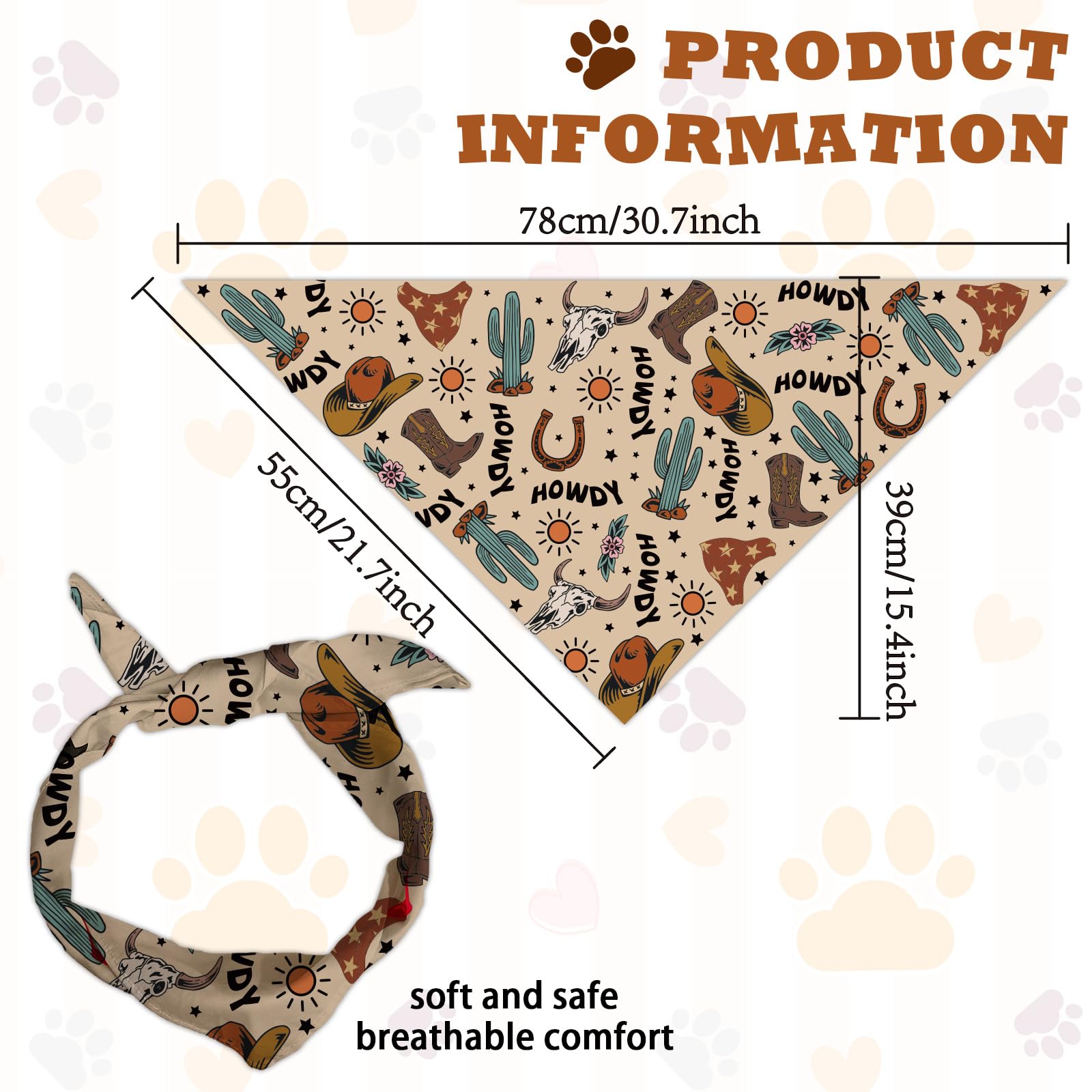 Arricraft bandana perro algodón suave, patrón claro para uso diario.