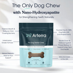 Aroma de hierbas y menta en masticables Arterra Pet Science para aliento fresco