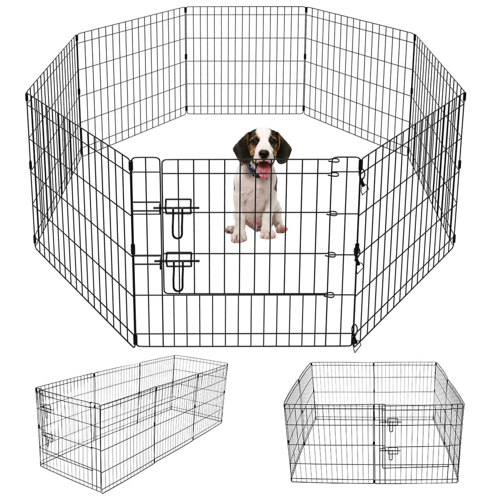 Artmeer Playpen para perros: ocho paneles, vista frontal para un área de juego segura