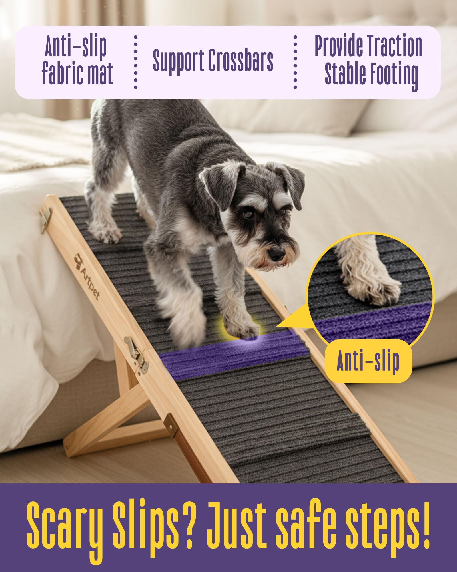 Artpet rampa con asa integrada para transportar entre habitaciones.