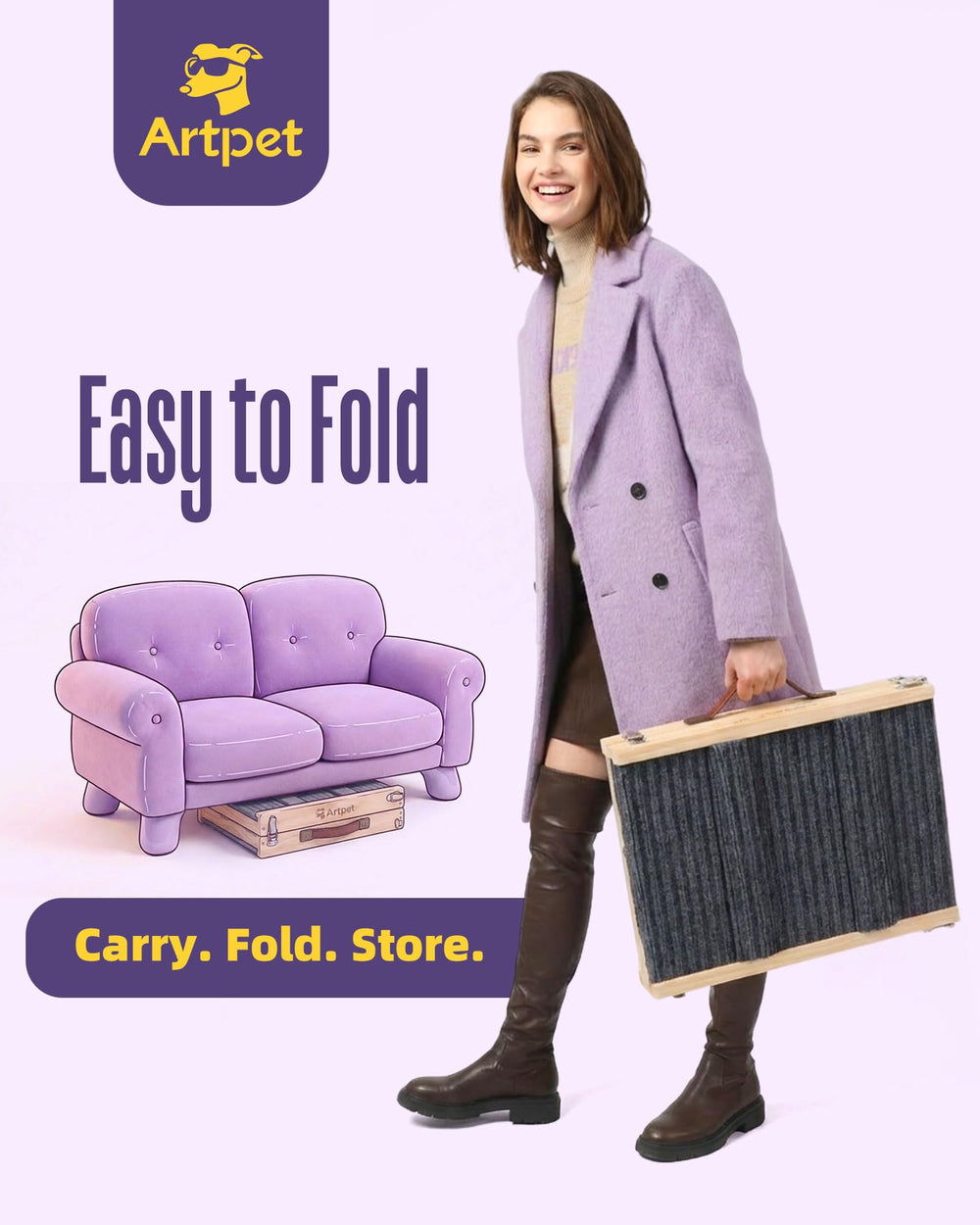Artpet rampa ideal para uso en sofá y cama para comodidad diaria.
