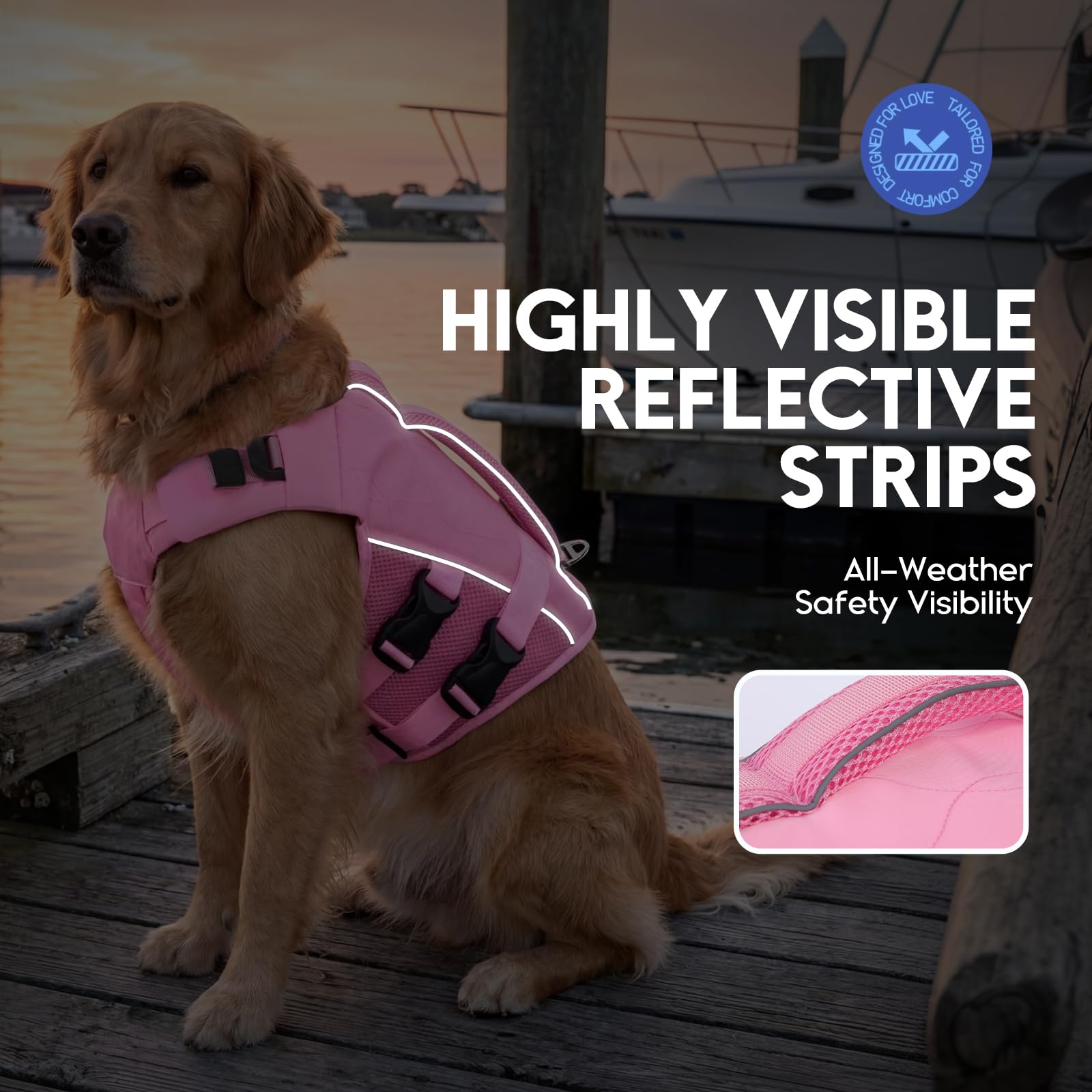 ASENKU chaleco salvavidas para perro, tejido ripstop, resistencia a desgaste durante escapadas.