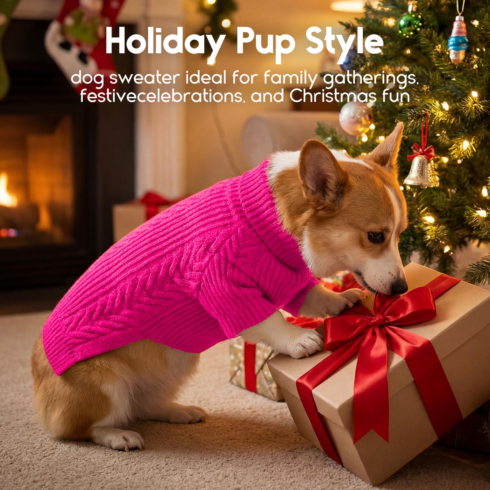 ASENKU sudadera para perro XXL diseño cable-knit con estilo diario.